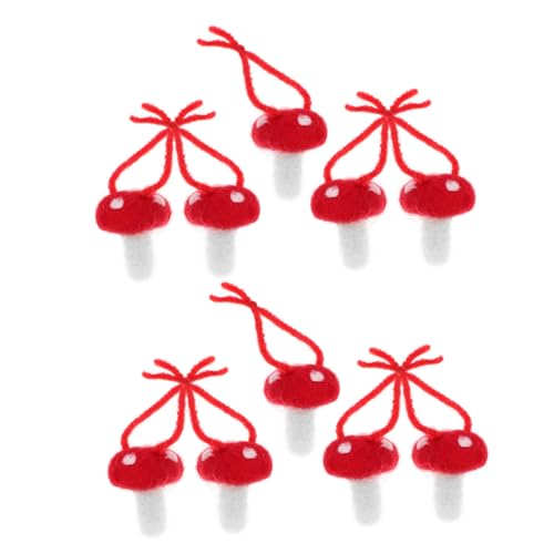 Hohopeti DIY Headwear Mushroom Craft 10pcs Felt Mushroom Ornaments for Christmas Dec