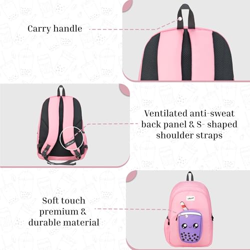 Image of F Gear Cocoa 23L Backpack|Soft Touch|Colourful & attractive theme brings a fun space-inspired look|with two Spacious Compartments,1 Front Pocket & Water Bottle Holder