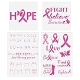 CIEMODA Cancer Awareness stencil,Pink Ribbon Stencils,Heart Cancer Ribbons,Reuseable Stencil Templates for Painting on Paper,Wood,Tile,Canvas,Floor and Wall Decor