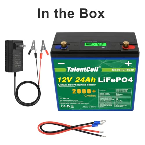 TalentCell 12V 24Ah LiFePO4 Battery Pack LF4040, 12.8V 288Wh Deep Cycle Rechargeable Lithium Iron Phosphate Batteries - Thumbnail 7