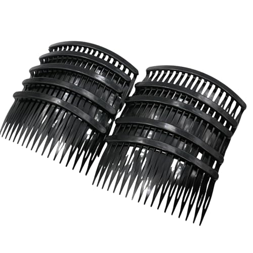 ヘアコーム プラスチック製 ブラック ヘアアクセサリーパーツ 10個セット (18本足)