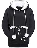 Frauen Sweatshirt mit Tasche Kangaroo Hoodie Carrier-Neue Pullover Hemd,halte deine Katze