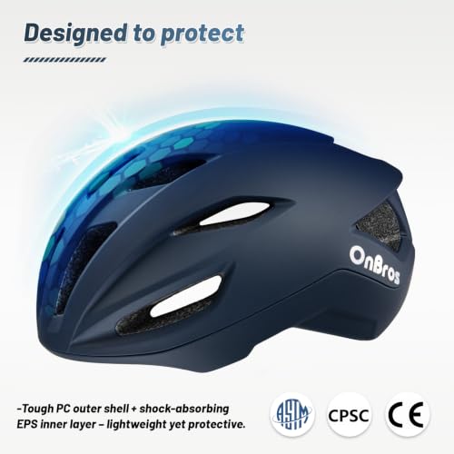 Image of Adult Cycling Bike Helmet, OnBros Lightweight Unisex Bicycling Helmets for Men and Women, Adjustable Fit CPSC Certified Bicycle Helmet