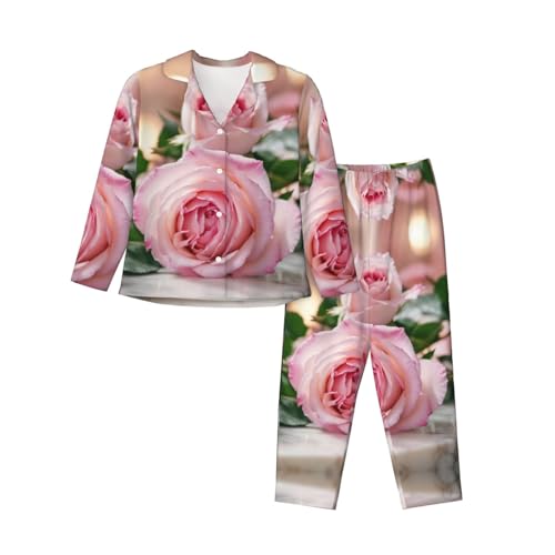 Ensemble de pyjama rose pour femme EdWal contre le froid nocturne