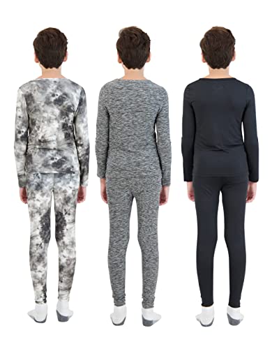 Arctic Layerz Boys Thermal Underwear Set For Kids And Toddlers 3 Pack Base Layer Long Johns Sets 6 Piece Multipack With Long Sleeve Tops And Leggings (Black, 16-18) #TOP2