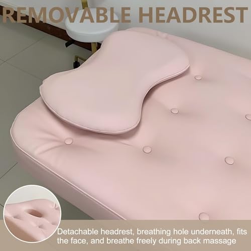 Larnavo Massage Table-Electric Massage Table with Pink High-End Luxury Style, SPA Beauty Bed Includes Multi-Angle Lift, Hardware Rack, Ambient Light - Image 4