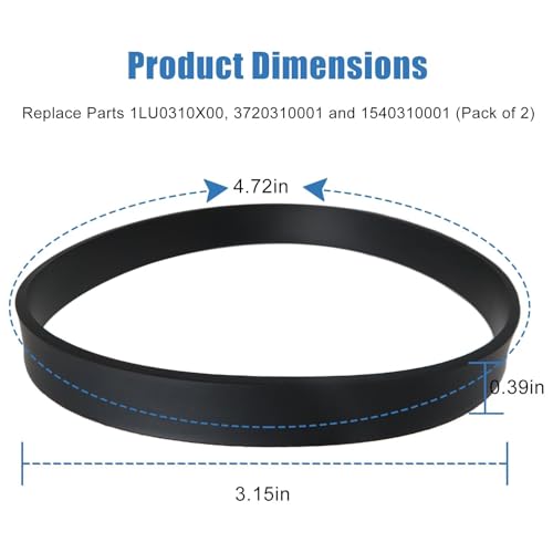 Life Girl Star Black Flat Drive Belt Replacement for Dirt Devil (Royal) Featherlite/Powerlite/Swivel Glide/Power Max Pet Upright Vacuum M085530, Replace 1LU0310X00/ 3720310001/1540310001-2 Pcs