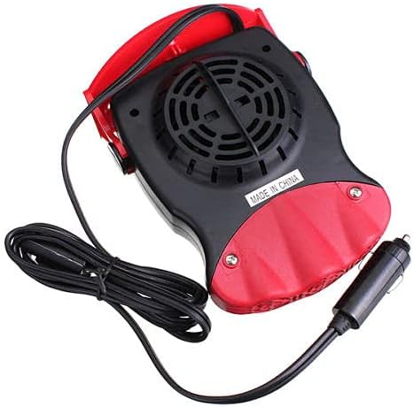 Car Fan- MASO 2 in 1 Portable 12V Mini Cooling Fan Adjustable Angle & 150W Fast Heating Defrost Defogger (Red)