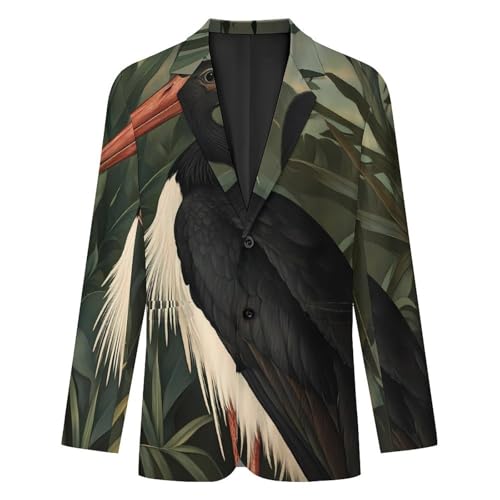 Stork On Black Mens Blazer Lightweight Sport Coat Two Button Suit Jackets4