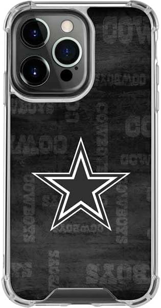 Skinit Clear Phone Case Compatible with iPhone 15 Pro - Officially Licensed NFL Dallas Cowboys Black & White Design
