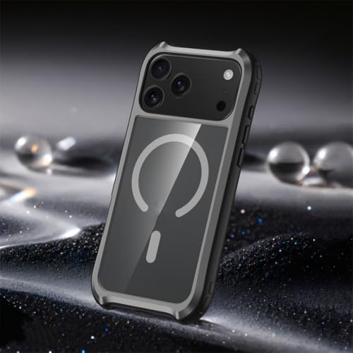 Coque iPhone 17 Pro Max transparente grise en TPU et polycarbonate rigide