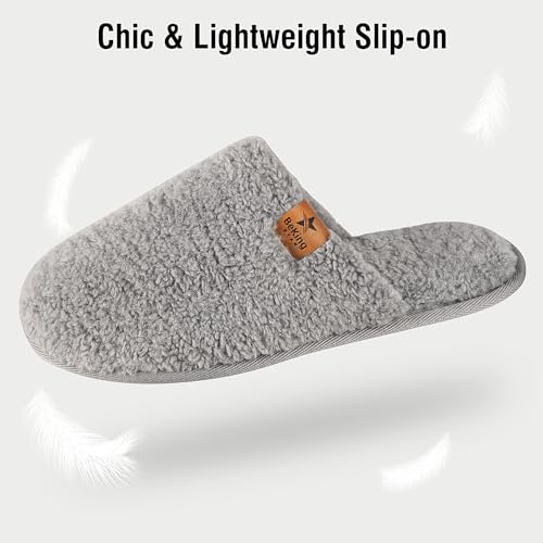 Women Cozy Faux Curly Fur House Memory foam Slippers Ladies Fuzzy Closed Back Indoor Bedroom Shoes 5