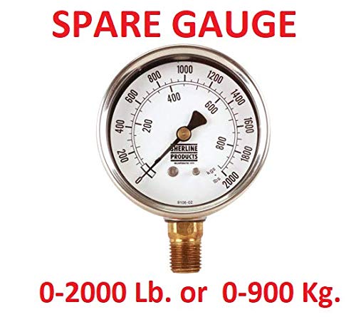 Close-up of the 0-2000 Lb spare gauge