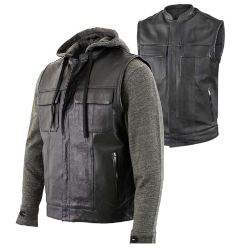 Milwaukee Leather Men's Club Style Premium Leather Motorcycle Riders Vest - X-Large