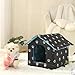 NEREIDS NET Cat Shelter Foldable Pet House with Zipper Waterproof Wear Resistant for Indoor Outdoor Use Reusable Portable Tent Black S