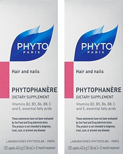 Phyto Phytophanère 100% Natural Hair Loss Thinning Dietary Supplement, 4-Month Supply,Capsule, 120 Count (Pack Of 2) #TOP3