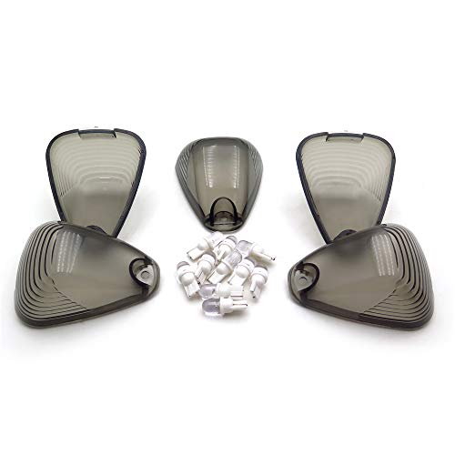 Xkmt-5 Pcs Smoke Roof Running Light Cab Marker Cover And White Led Bulb Compatible With 1999-2014 F-250/F-350/F-450/F-550 Super Duty [B01710Tl3I] #TOP3