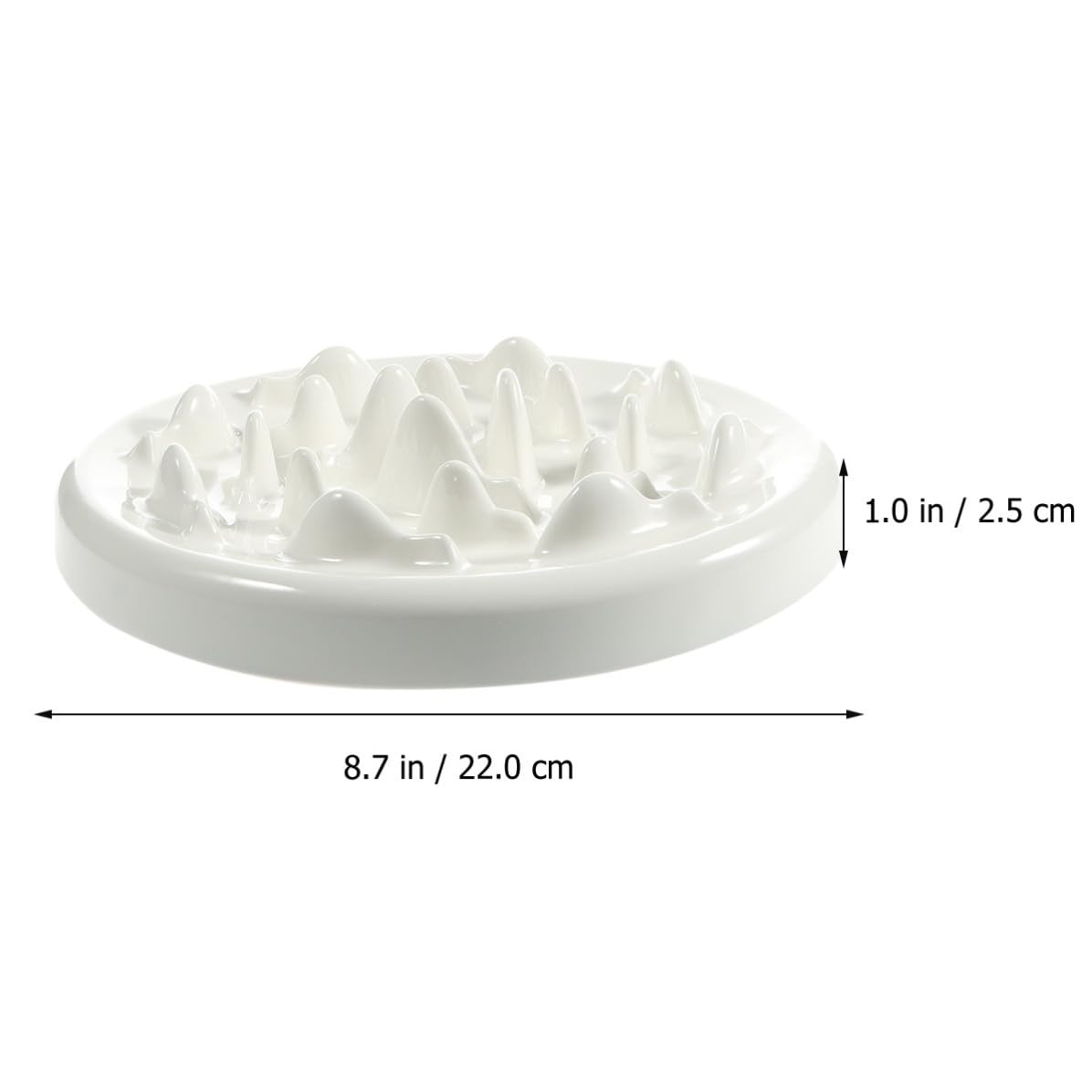 Gamelle en Céramique Blanche pour Chat et Chien Forme Labyrinthe Alimentation Saine Anti-éclatement Bol Slow Feeder pour Repas Lent
