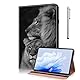 TUOLISG Galaxy Tab S5e Hülle T720,PU Leder Flip Case Brieftasche Stifthalter Tablet Schutzhülle mit Stylus Stift für Samsung Galaxy Tab SM-T720/T725 (2019) 10.5 Tablette -Löwe