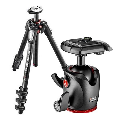 Manfrotto MT055CXPRO4 Carbon Fiber 4 Sections Tripod with Horizontal Column, 19.84lbs Load Capacity