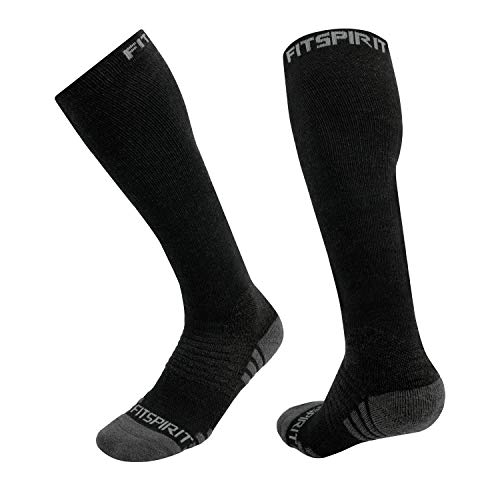 Merino Wool Midweight Compression Socks - 2 Pairs Large