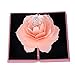 Produktbild Ring Box 3D Pop Up Rose Ringschachtel für Hochzeit Verlobung Valentinstag Jubiläum Ringbox Verlobungsring Box Ringschatulle Ringetui Ringkästchen (Rosa)