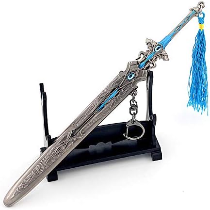 QISUO Helena TangSan Huo Yuhao Mille Courants Espada del Ángel Tigre Blanco Medición de los siete Espadas de Matanzamiento Magia Shura Metal, Decoración de Regalo (D)