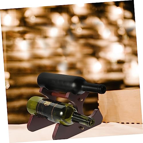Soporte para botellas de vino de madera rojo oscuro miniatura 3