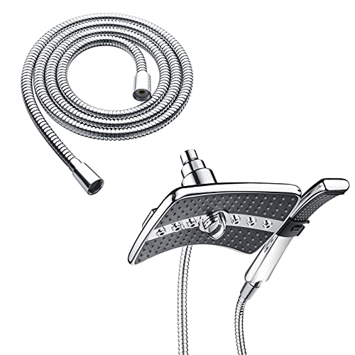Dual Shower Head Combo Set and Matching 79 Inches Cord Extra Long Stainless Steel Hand Shower Hose