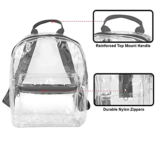 MADISON & DAKOTA Clear Mini Backpacks for Beach, Travel - Stadium Approved Bag with Adjustable Straps2