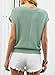 Dokotoo Womens Summer Tops Asymmetrical Short Sleeve Solid Color Crewneck Oversized Sweaters Dressy Casual Lightweight Soft Sweater Blouses Fashion Cruise Outfits Trendy Clothes,Bean Green Large