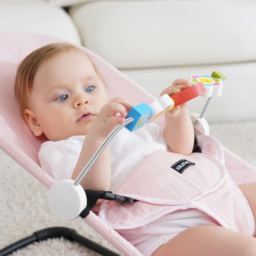 Image of iGRATENS Baby Bjorn Bouncer Toy Bar - Toy Bar for Baby Bouncer Seat Balance Soft & Bliss, Brightly Colored Shape, Develop Motor Skills, Wooden Toys, Environmentally Friendly Paint, Rainbow