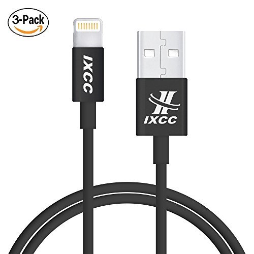 iXCC Lightning Cable 3ft, iPhone Charger, for iPhone X, 8, 8 Plus, 7, 7 Plus, 6s, 6s Plus, 6, 6 Plus, SE 5s 5c 5, iPad Air 2 Pro, iPad Mini 2 3 4, iPad 4th Gen [Apple MFi Certified](3Pack Black)