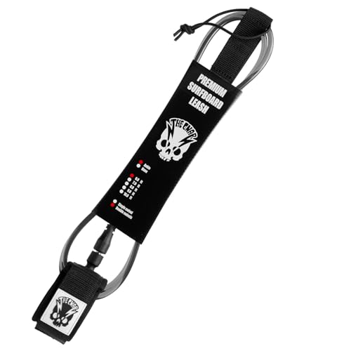 GNAR 6ft Surfboard Leash, Black Nylon, Stainless Swivel