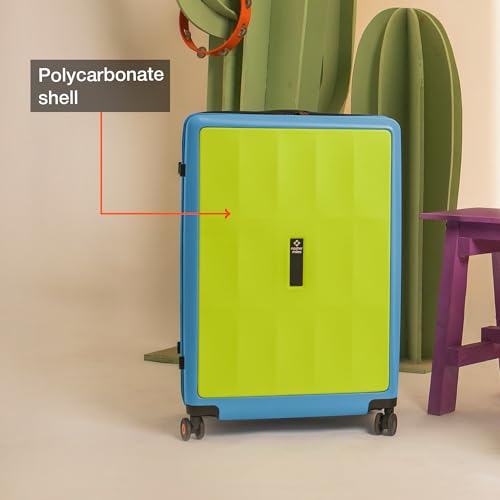 Image of Nasher Miles Zanzibar TSA Lock Hard-Sided Polycarbonate 8 Wheels Double Spinner Check-in Luggage Green Blue 24 inch |65cm Trolley Bag| Suitcase,Medium