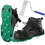 Premium 9 Inch Self Levelling Screed Spiked Paint Roller Kit+ Handle + 1Pair ShoesGarage Floor Epoxy Cement, Concrete Tools, Essential Tiling Finishing Decking Compound Rake, Mother Father Day