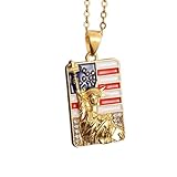 Genérico Exquisito collar de medalla de la estatua de la libertad para hombres y mujeres, bandera americana, colgante de águila, fiesta callejera, rock trend, joyería