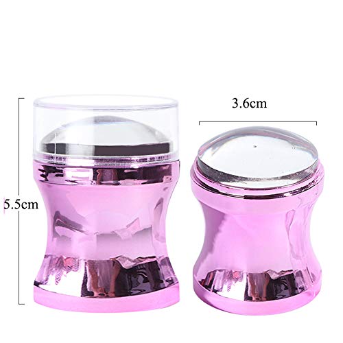 Shineweb Metal Nail Art Stamper Plate Manicure Scraper Cap Template Printed Transfer Tool Clear Nail Art Stamper Diy Nail Stamp Kit Silver #TOP7