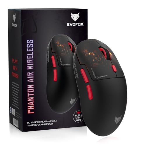 EvoFox Phantom Air Wireless Gaming Mouse Tri-Mode Rechargeable, 1...