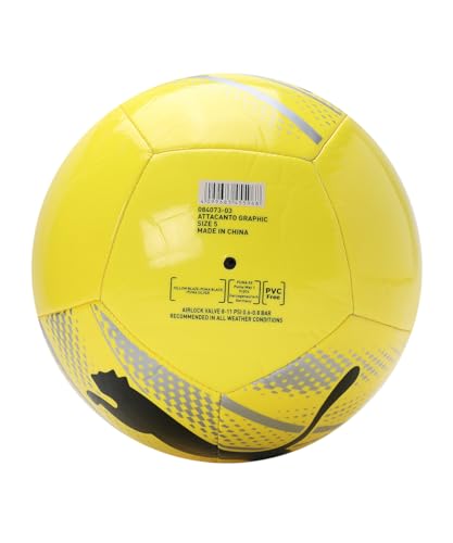 Image of PUMA Unisex-Adult ATTACANTO Graphic, Yellow Blaze-Black-Silver, 5 (8407303)