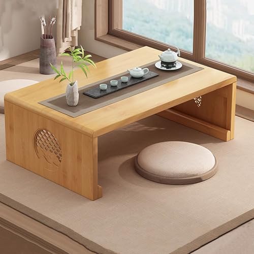 Table de sol japonaise pliable ornée d'une sculpture creuse de style chinois raffiné