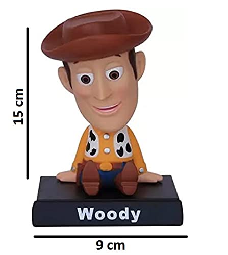 Image of AUGEN Super Hero Woddy Action Figure Limited Edition Toy Story Bobblehead with Mobile Holder for Car Dashboard, Office Desk & Study Table (Pack of 1)