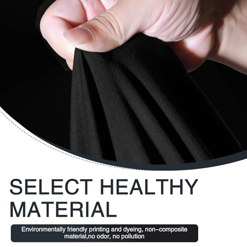 QODOLSI Pack-4 Car Seat Headrest Dust Cover, 9\" x 10.6\" Stretch Full Surround Anti-scratch Protector, Breathable Sweat Absorbent Cleanable Reusable Cover for All Seasons, Universal for Cars (Black) - Thumbnail 2
