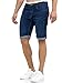 Indicode Homme Caden Short en Jean avec 5 Poches en 98% Coton Blue XX-Large