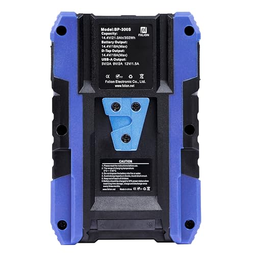 Image of Fxlion BP-300S 302Wh /21Ah V Mount Battery 14.4V | Rechargeable Li-ion Battery Compatible with Broadcast, LED Light, Red, Arri, Camera, Godox LED Lights, DSLR | Battery USB-A with D-tap Output Charger