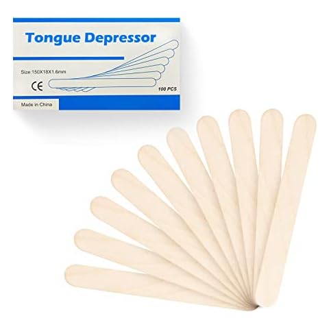 Annhua 100 Pcs Wooden Tongue Depressors, Wax Applicator Sticks for Beauty, Dental Clinic, Hospital, Salon, House Use Cover