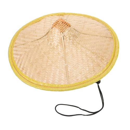 Chapeau tressé traditionnel protection pluie style oriental pour adulte