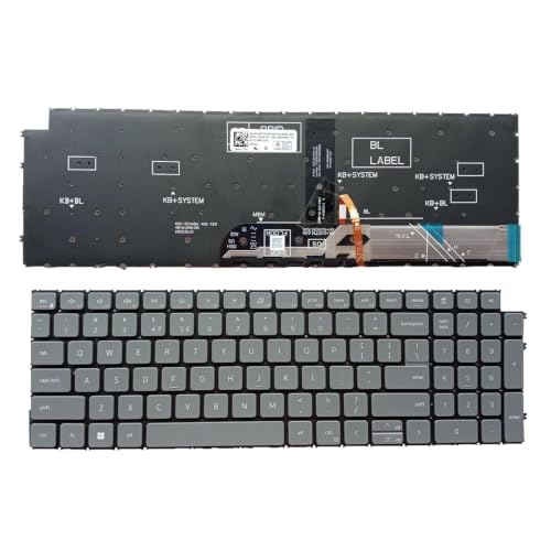 Image of Shiatsu Laptop Keyboard Compatible for Dell Inspiron 15 3510 3511 P112F 3515 3525 3530 3535,Inspiron 15 5510 P106F 5515 5518,Inspiron 15 7510,Inspiron 16 Plus 7610 Laptop Backlit US Layout (Gray)