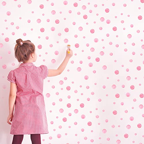 288 Pieces Polka Dots Wall Stickers Large Round Polka Dot Confetti Wall Decals Assorted Polka Dot Stickers For Baby Nursery Child Kid Boy Girl Bedroom Home Decor, 8 Sheets (Light Pink) #TOP5