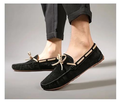 Loafers for Men Solid Color Suede Vamp Boat Shoes Moccasins Shoes Flexible Lightweight Flat Heel Prom Wedding Slip On2